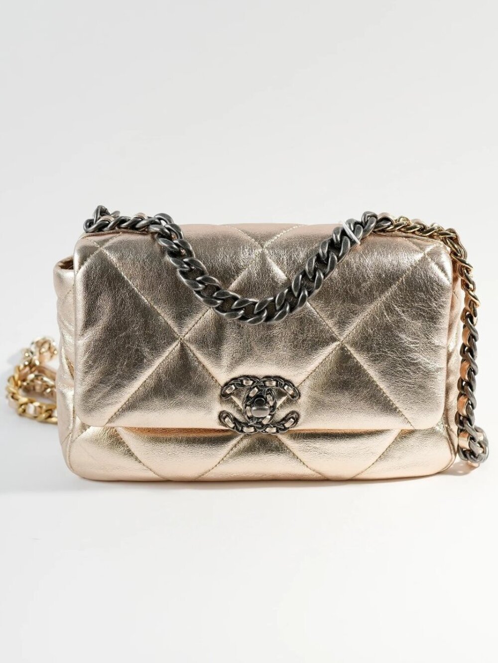 Chanel Medium 19 Flap - Gold Crossbody Bag
